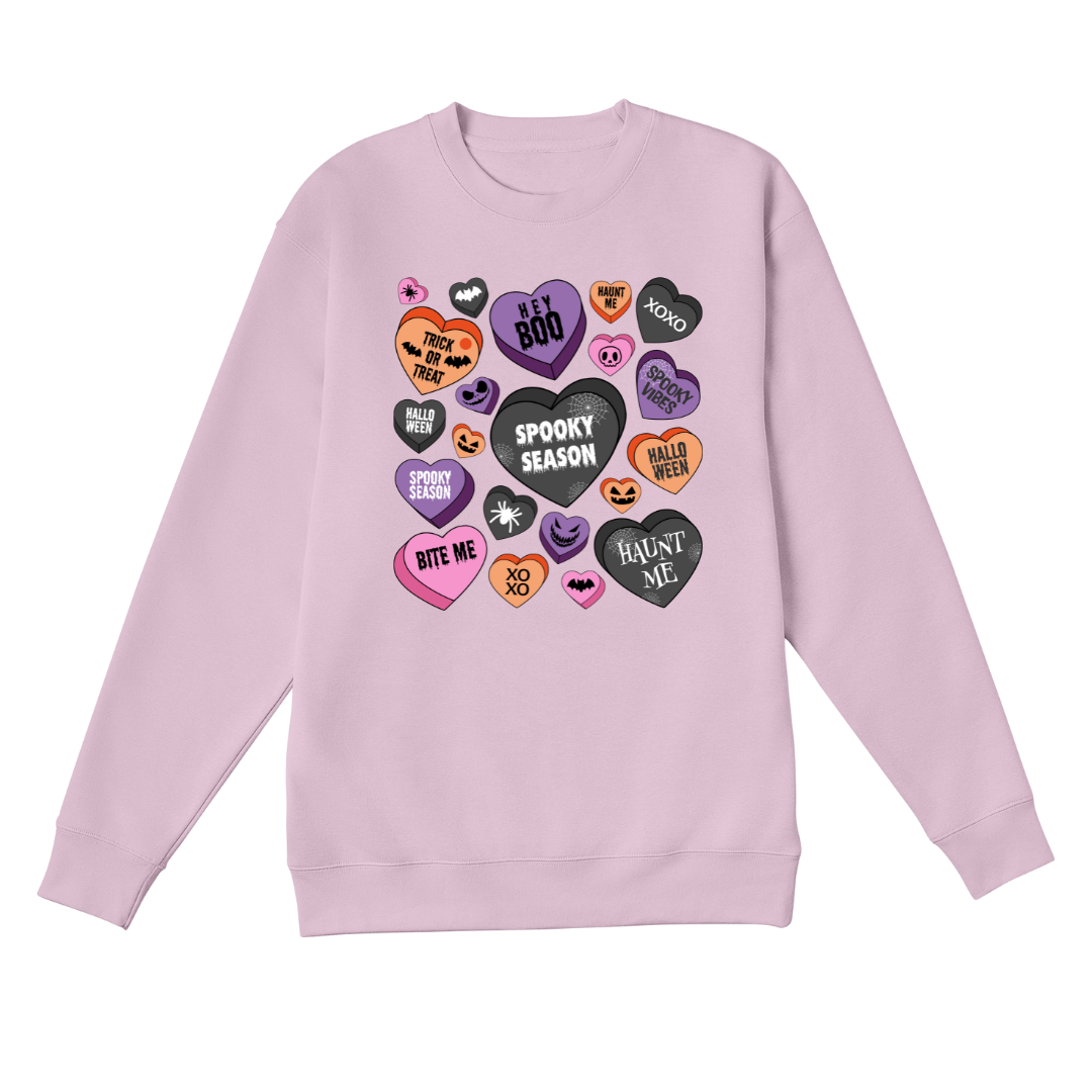 Halloween Message Hearts - Crewneck