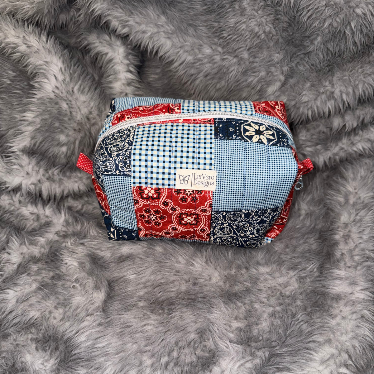 Red & Blue Bandana Pouch