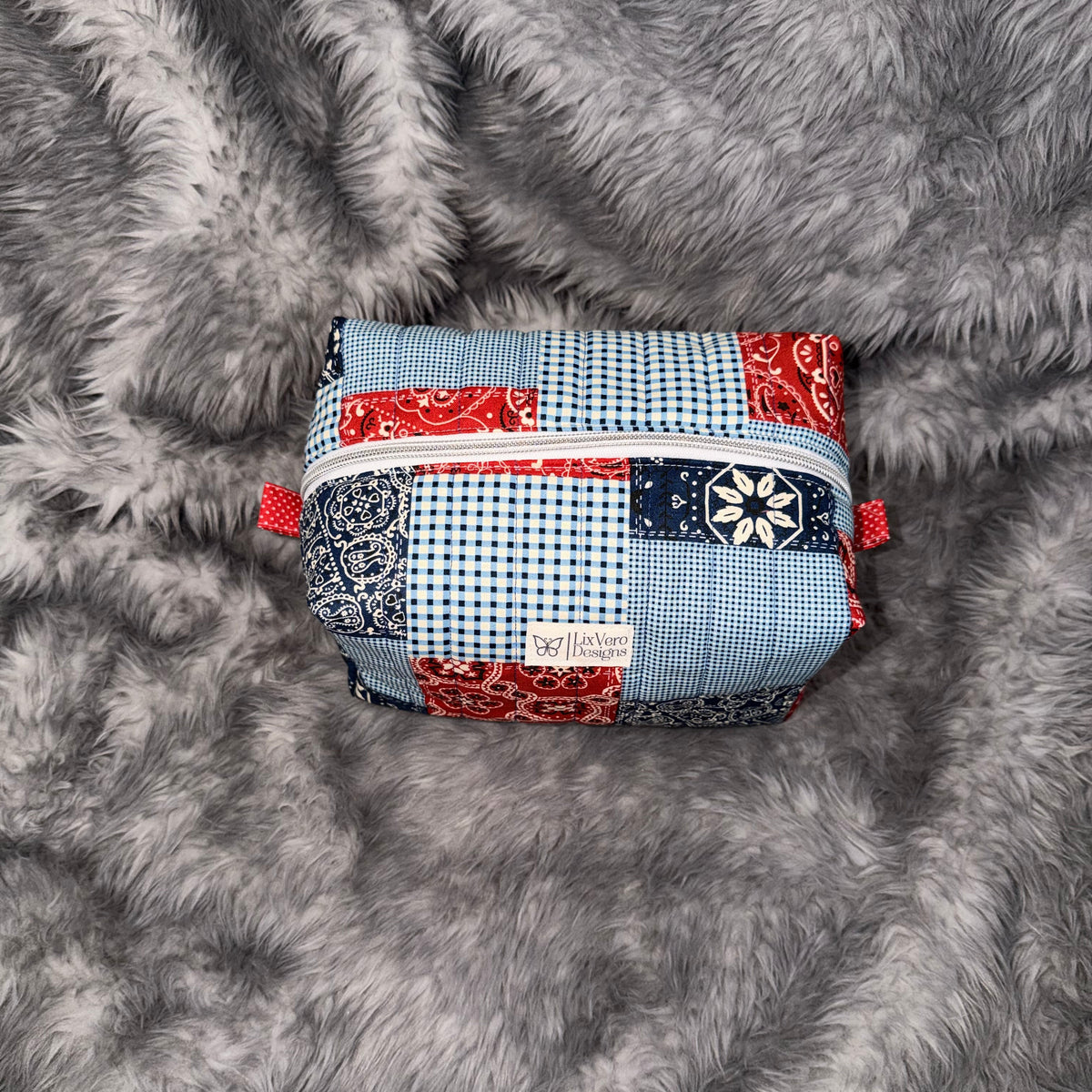 Red & Blue Bandana Pouch