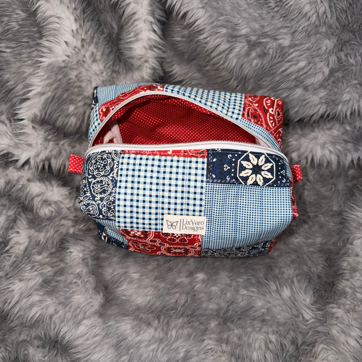 Red & Blue Bandana Pouch