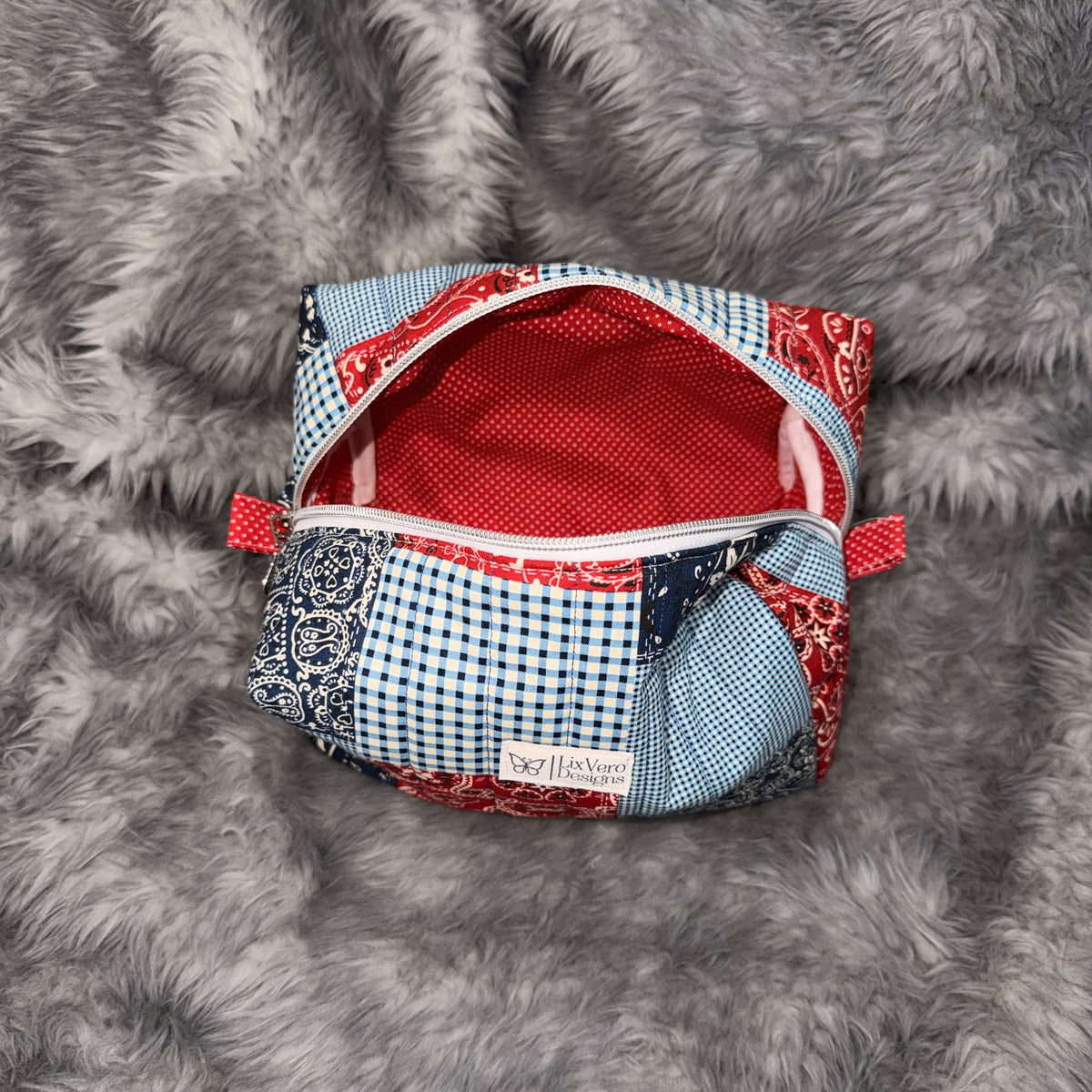 Red & Blue Bandana Pouch